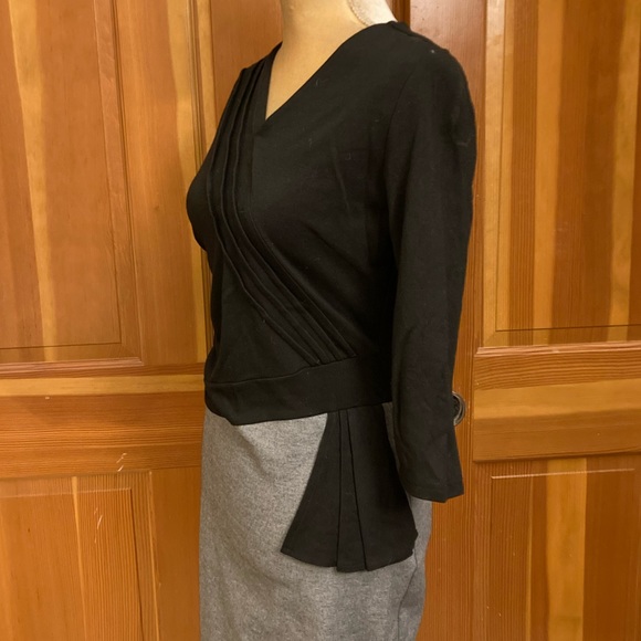 Two Tone Ruffle Trim Bodycon Dress. - Picture 11 of 15